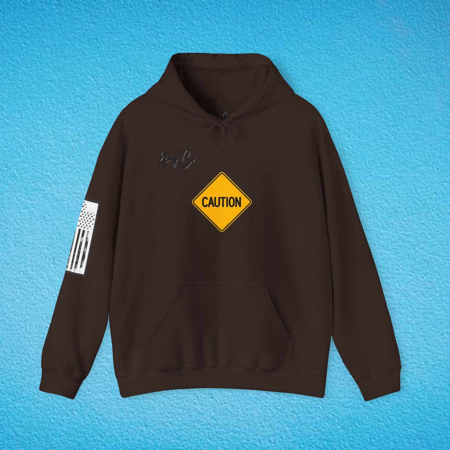 CAUTION "Has Opinions And Isn't Afraid To Use Them.." Unisex Heavy Blend™ Hooded Sweatshirt