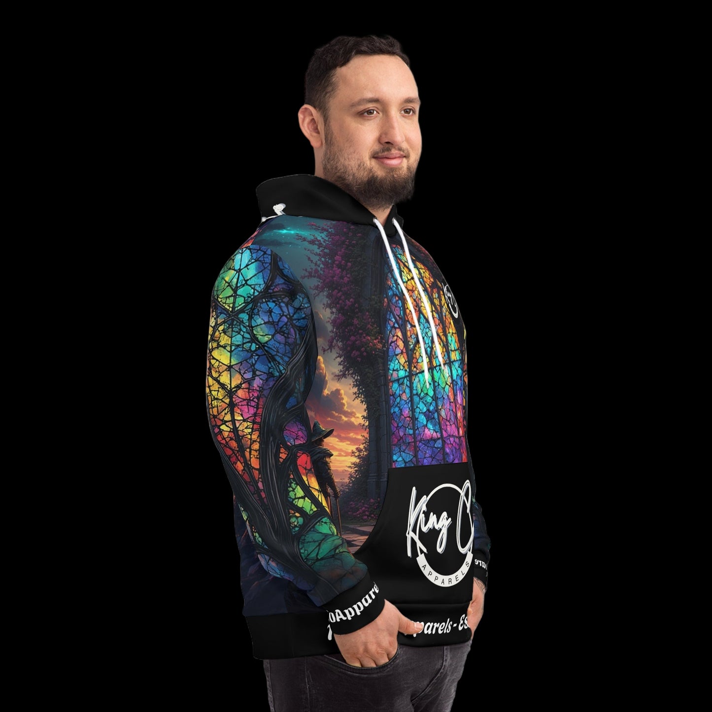 KingCoApparels "Stained Glass Nexus" Unisex Medium Blend™ Hooded Sweatshirt