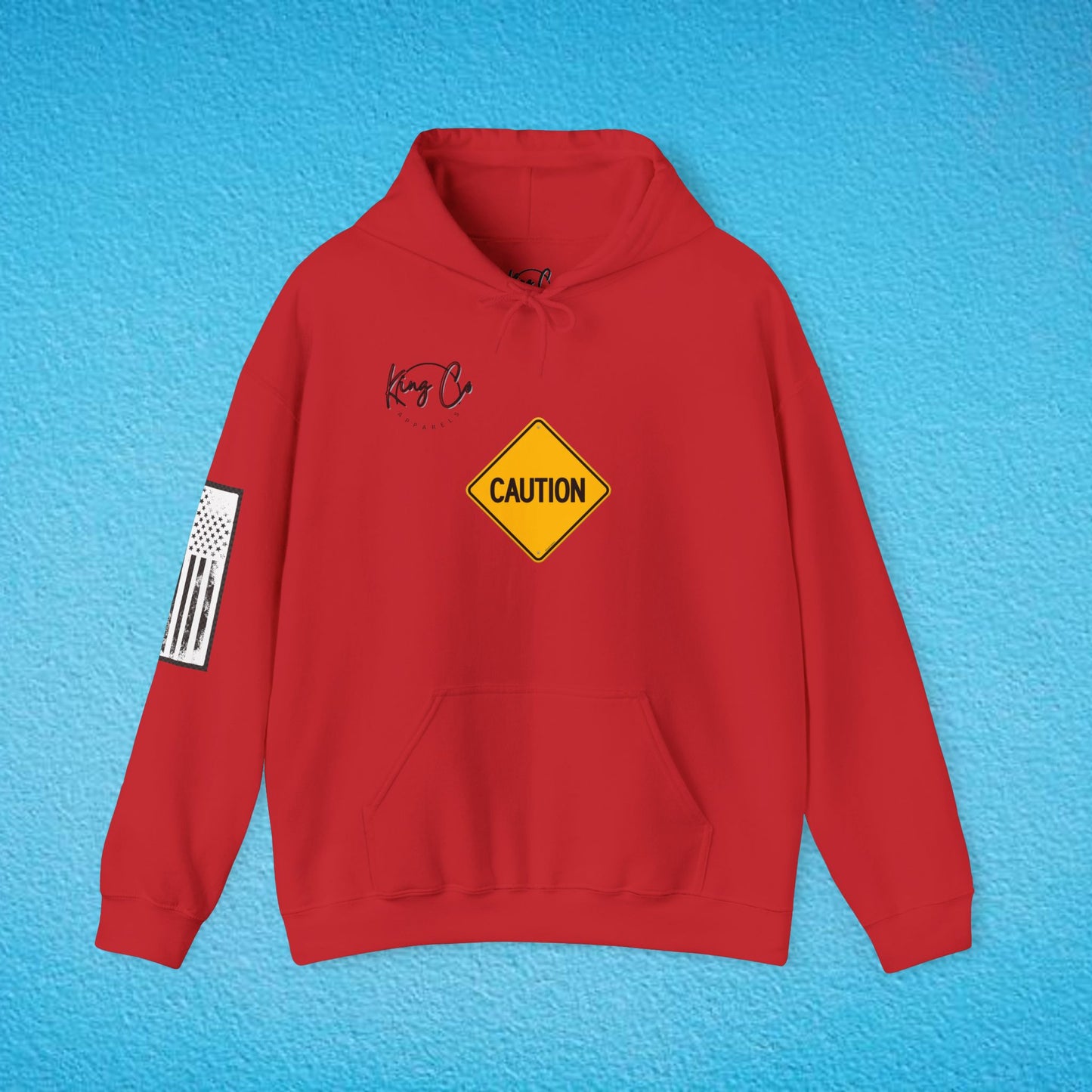 CAUTION "Has Opinions And Isn't Afraid To Use Them.." Unisex Heavy Blend™ Hooded Sweatshirt