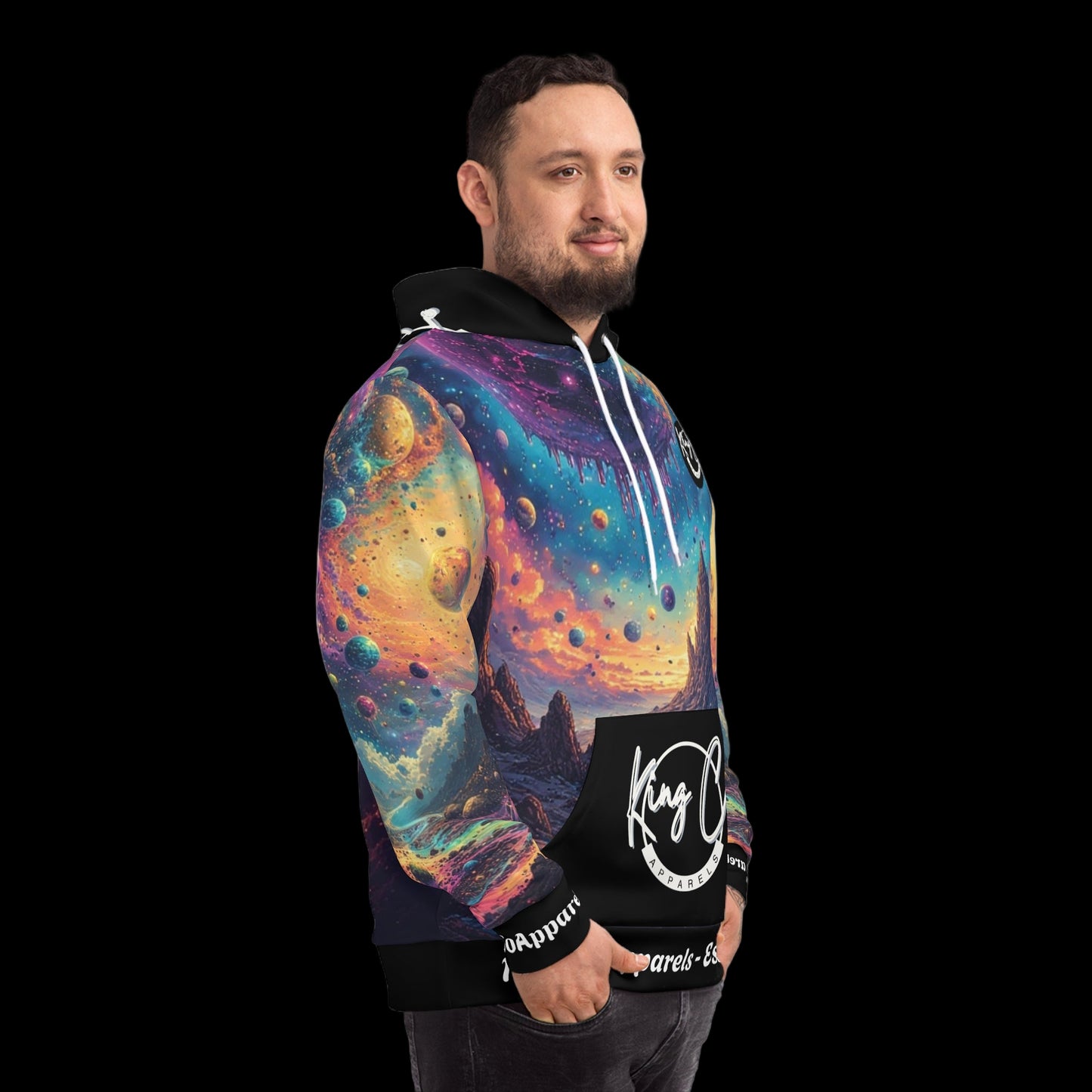 KingCoApparels "Galactical World" Unisex Medium Blend™ Hooded Sweatshirt