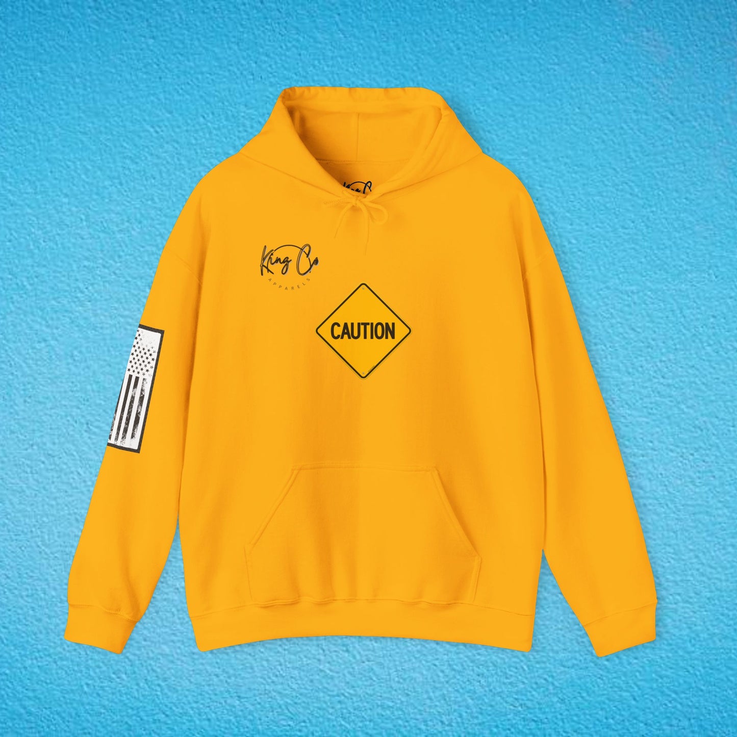 CAUTION "Has Opinions And Isn't Afraid To Use Them.." Unisex Heavy Blend™ Hooded Sweatshirt