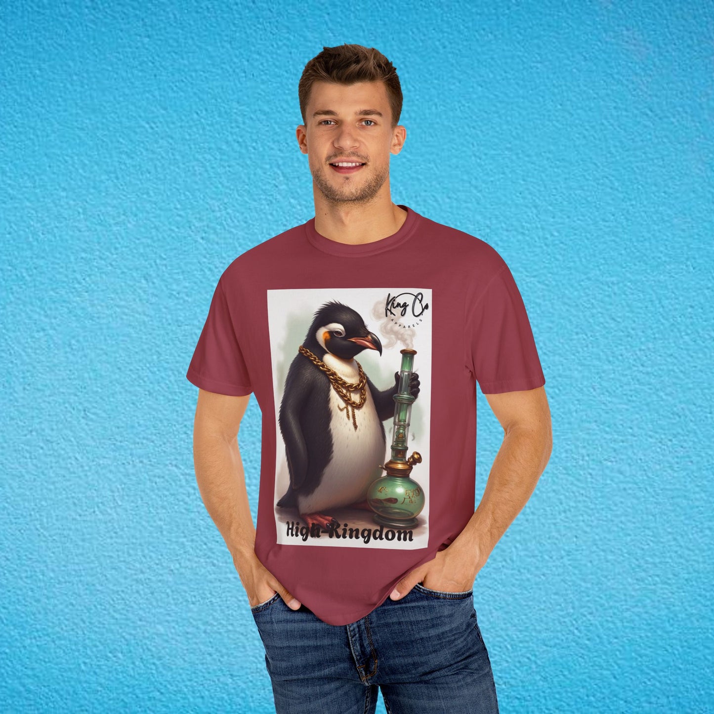 KingCoApparels, High-Kingdom "Penguin" Unisex Garment-Dyed T-shirt