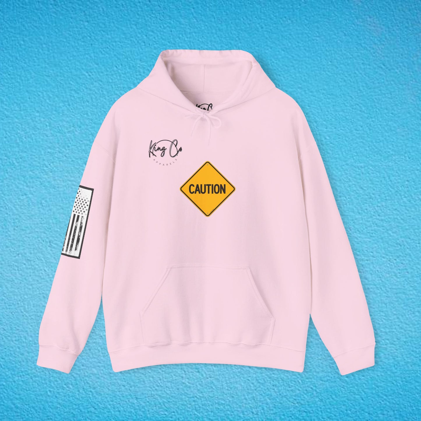 CAUTION "Has Opinions And Isn't Afraid To Use Them.." Unisex Heavy Blend™ Hooded Sweatshirt