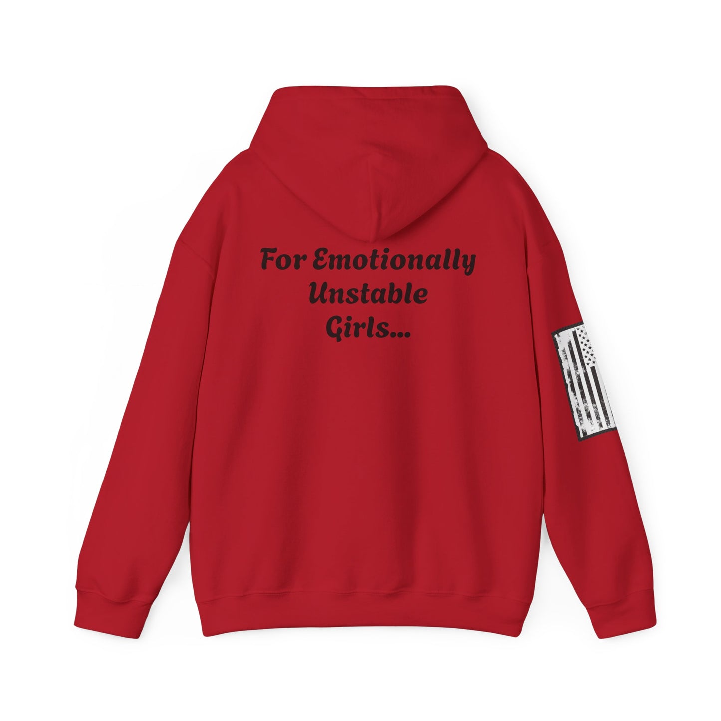 CAUTION Fall Hazard "For Emotionally Unstable Girls" Unisex Heavy Blend™ Hooded Sweatshirt