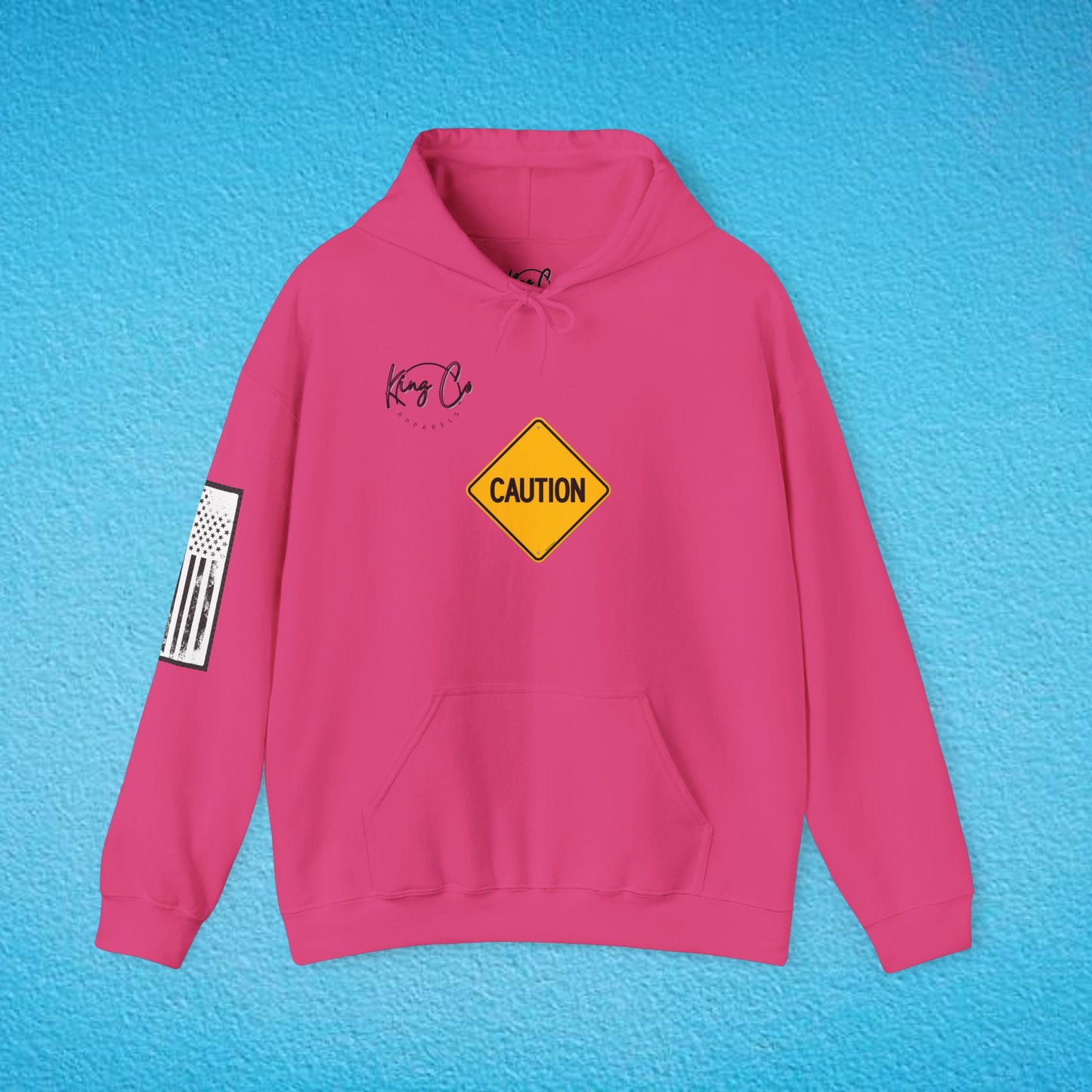 CAUTION "Has Opinions And Isn't Afraid To Use Them.." Unisex Heavy Blend™ Hooded Sweatshirt