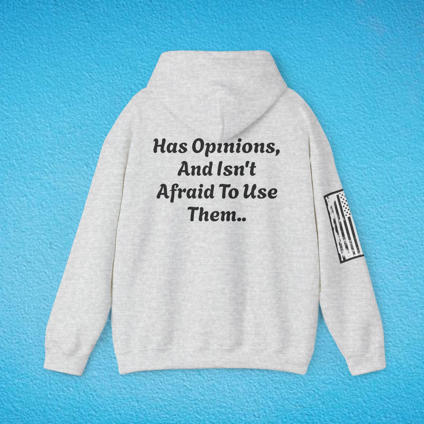 CAUTION "Has Opinions And Isn't Afraid To Use Them.." Unisex Heavy Blend™ Hooded Sweatshirt
