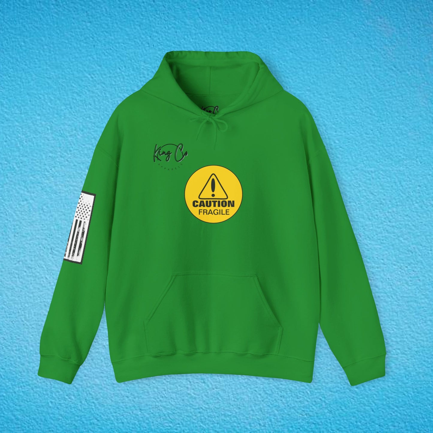 CAUTION FRAGILE "Just Like My Ego.." Unisex Heavy Blend™ Hooded Sweatshirt