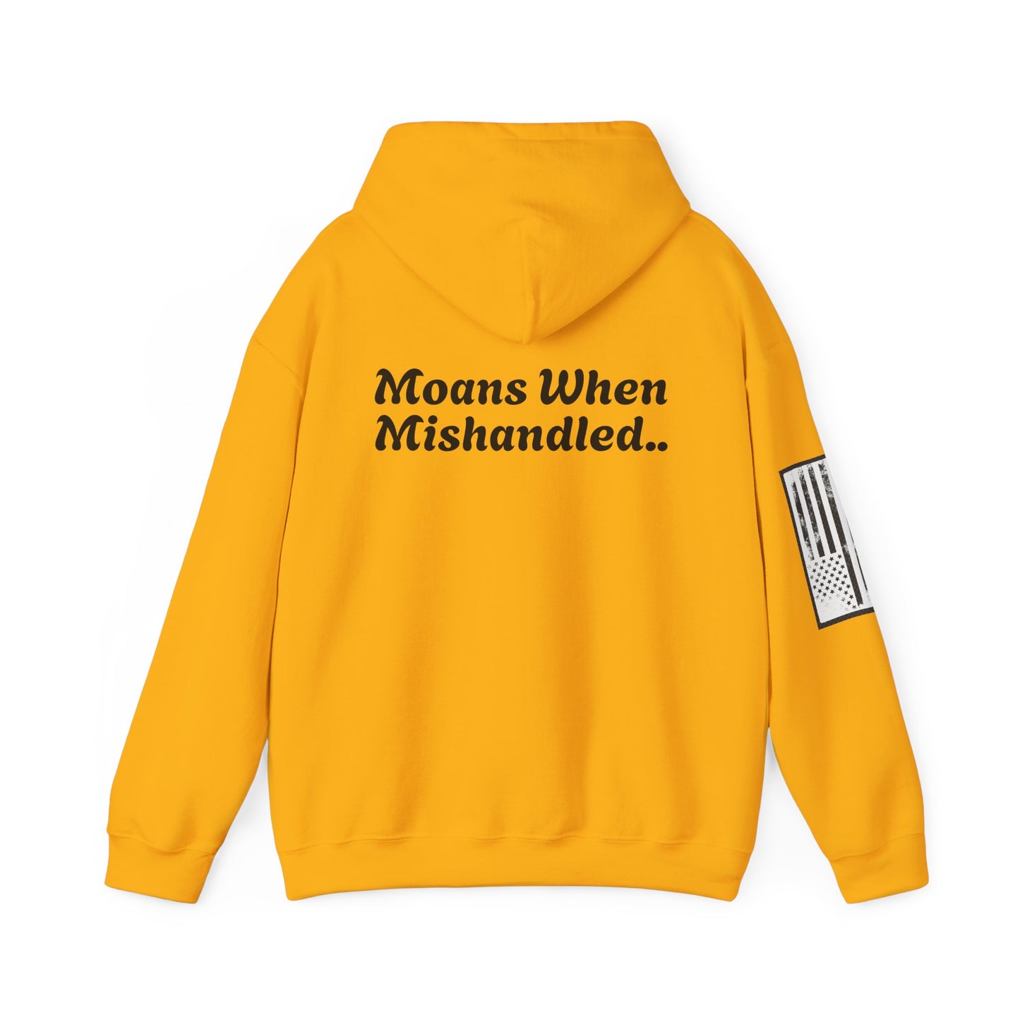 CAUTION "Moans When Mishandled.." Unisex Heavy Blend™ Hooded Sweatshirt