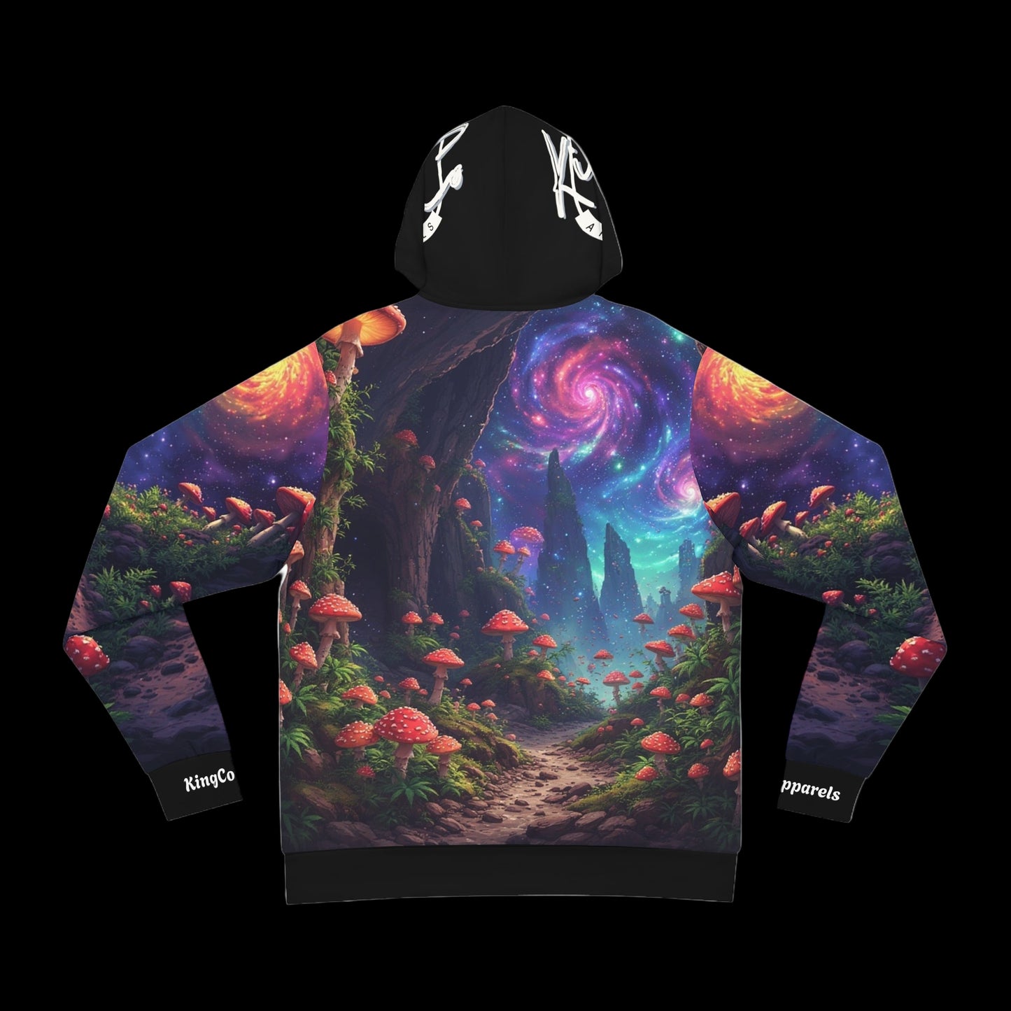 KingCoApparels "Cosmic Mushroom Garden" Unisex Medium Blend™ Hooded Sweatshirt