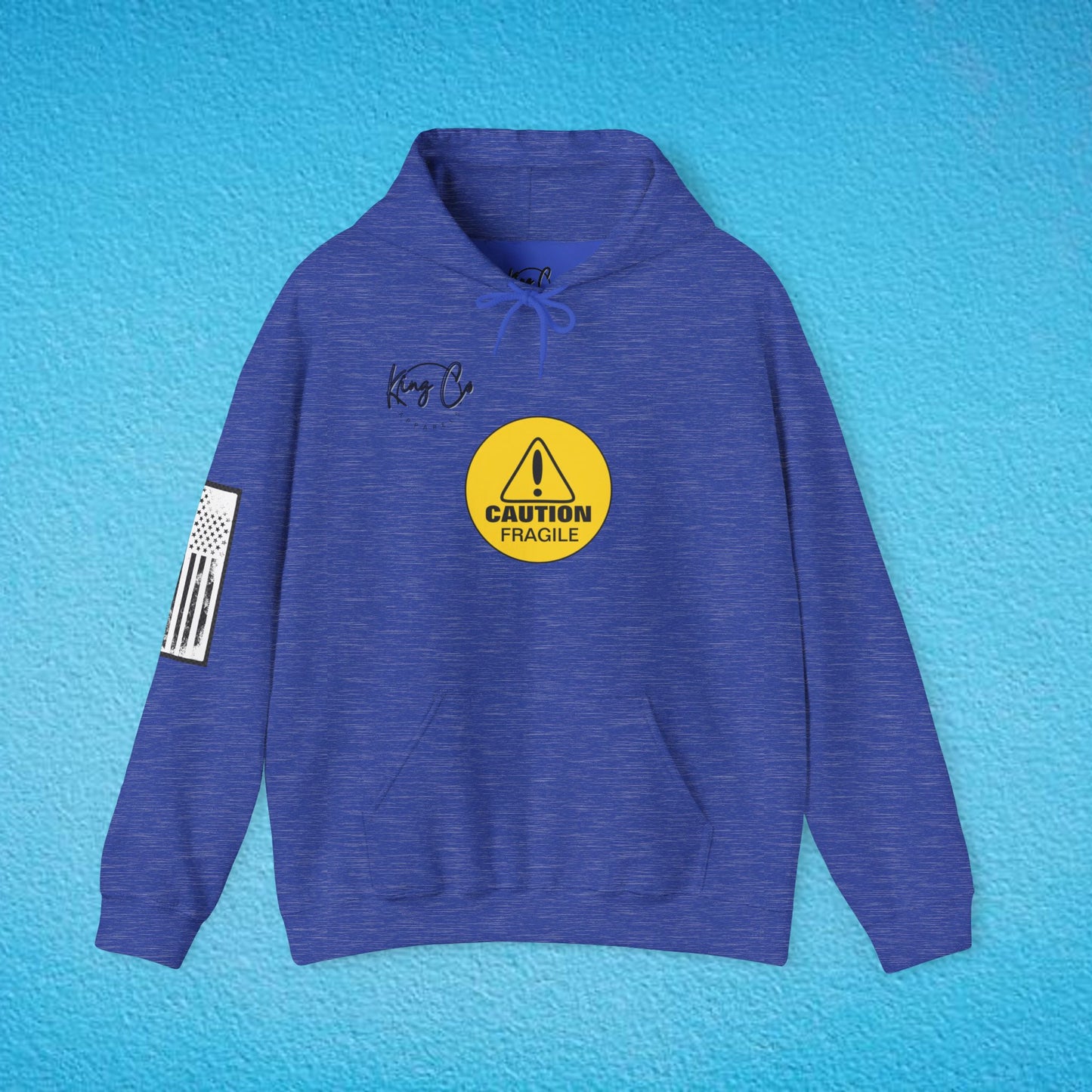 CAUTION FRAGILE "Just Like My Ego.." Unisex Heavy Blend™ Hooded Sweatshirt