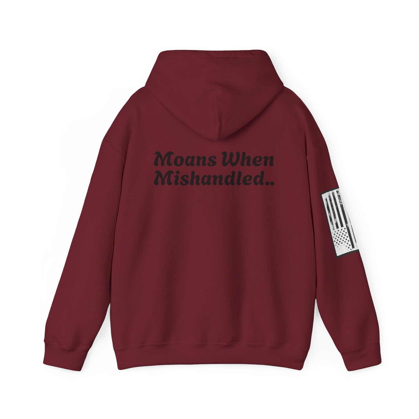 CAUTION "Moans When Mishandled.." Unisex Heavy Blend™ Hooded Sweatshirt