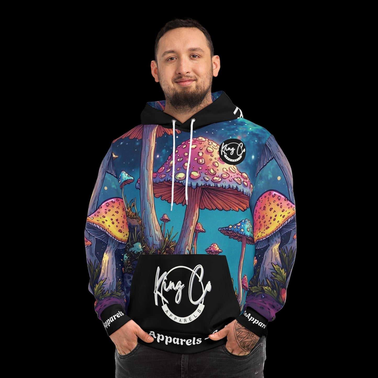 KingCoApparels "Psychedelic Shroom Galaxy" Unisex Medium Blend™ Hooded Sweatshirt