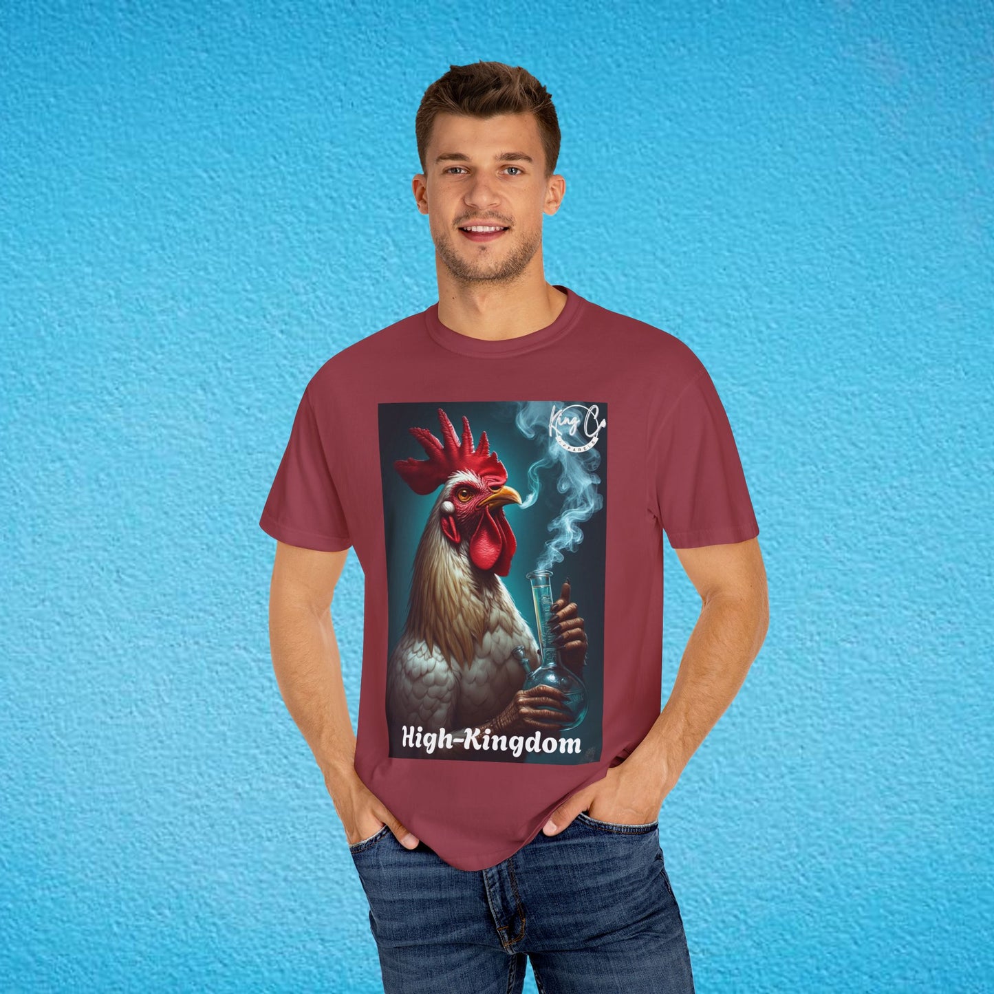KingCoApparels, High-Kingdom "Rooster" Unisex Garment-Dyed T-shirt