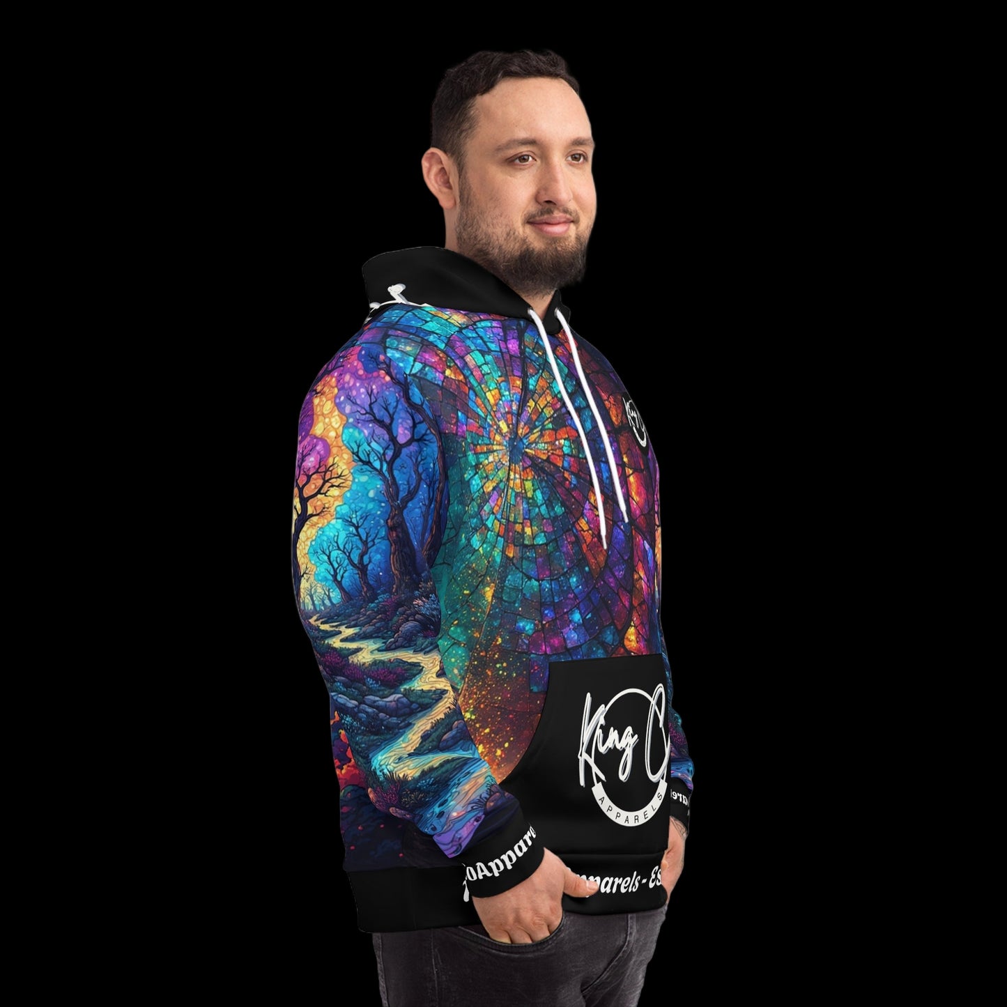 KingCoApparels "Cosmic Veil" Unisex Medium Blend™ Hooded Sweatshirt