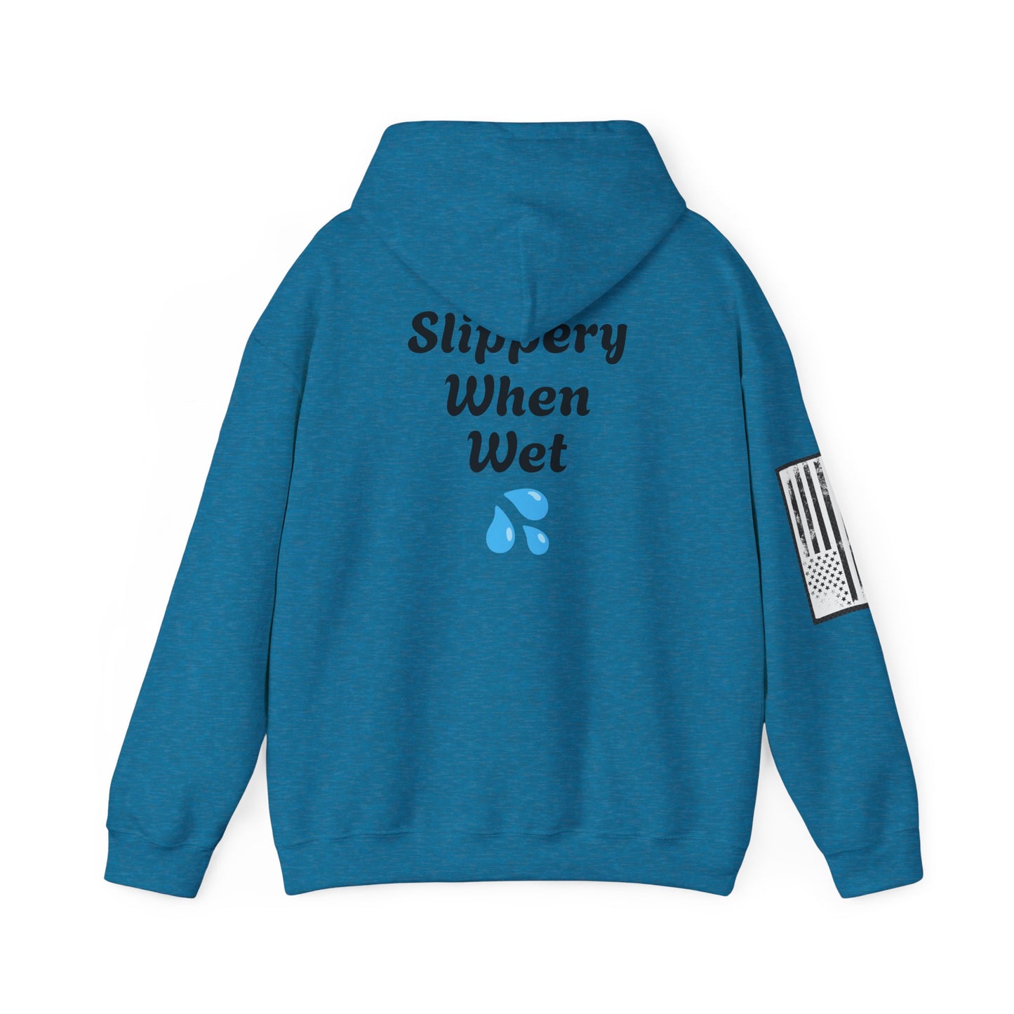 WARNING "Slippery When Wet" Unisex Heavy Blend™ Hooded Sweatshirt