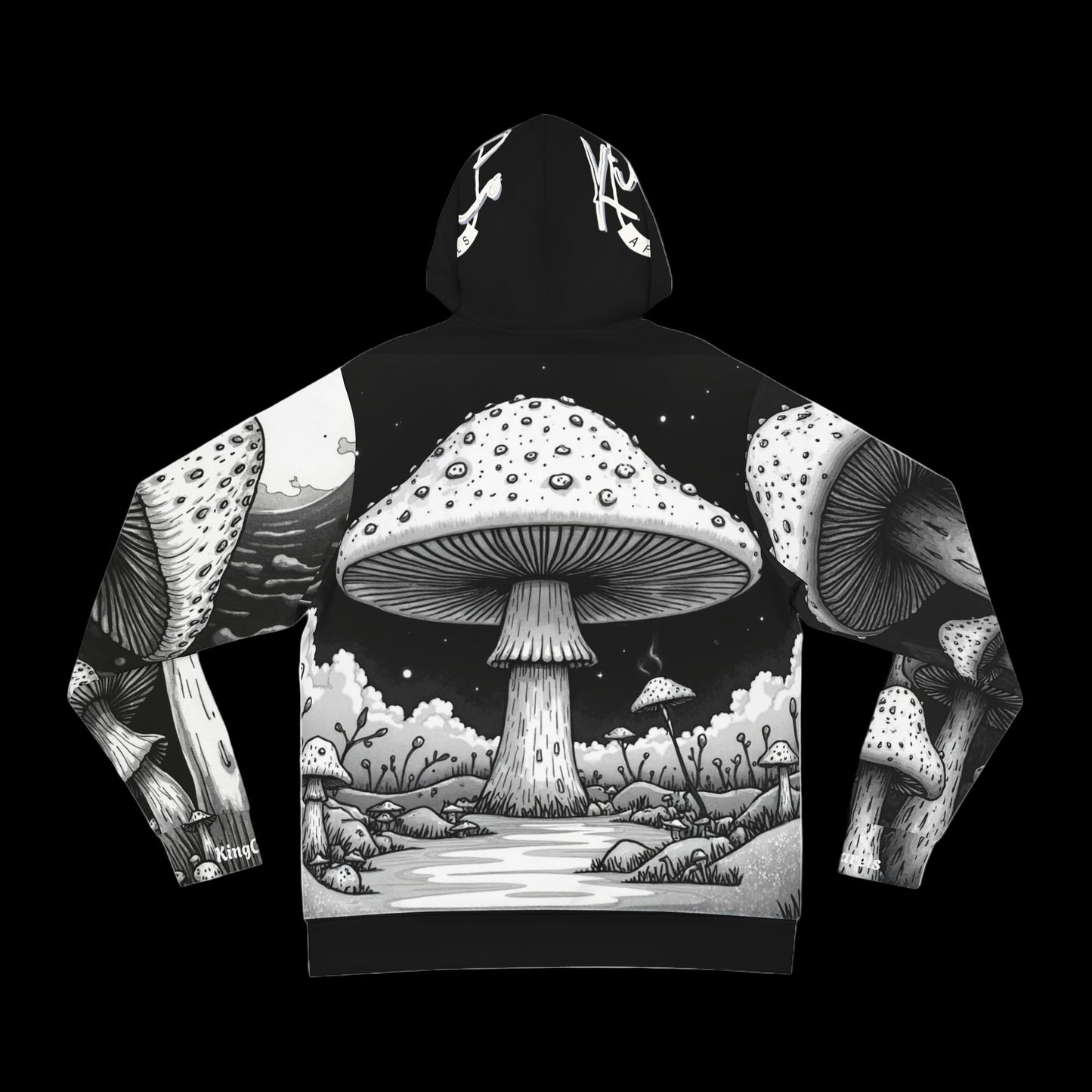 KingCoApparels "Black & White Trip" Unisex Medium Blend™ Hooded Sweatshirt