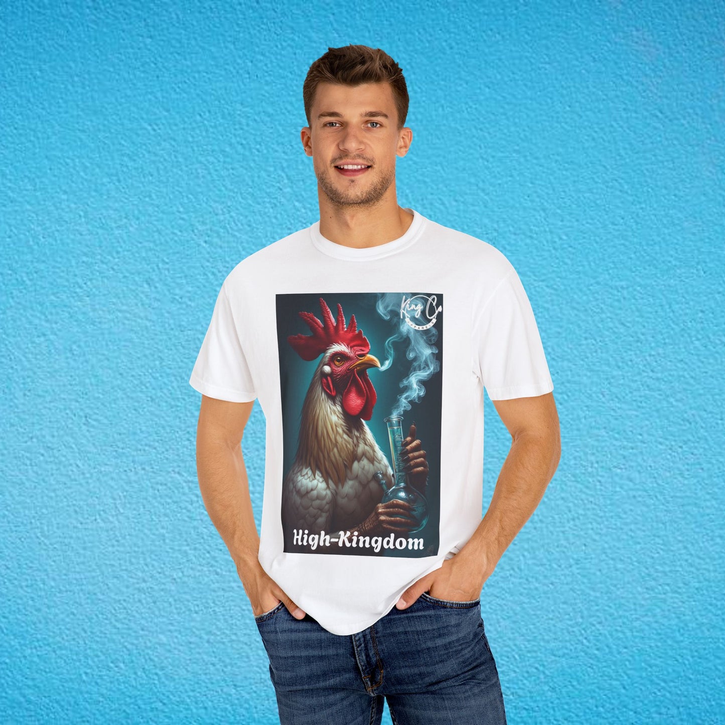 KingCoApparels, High-Kingdom "Rooster" Unisex Garment-Dyed T-shirt
