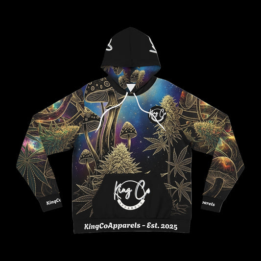 KingCoApparels "Galactic Weed Galaxy" Unisex Medium Blend™ Hooded Sweatshirt