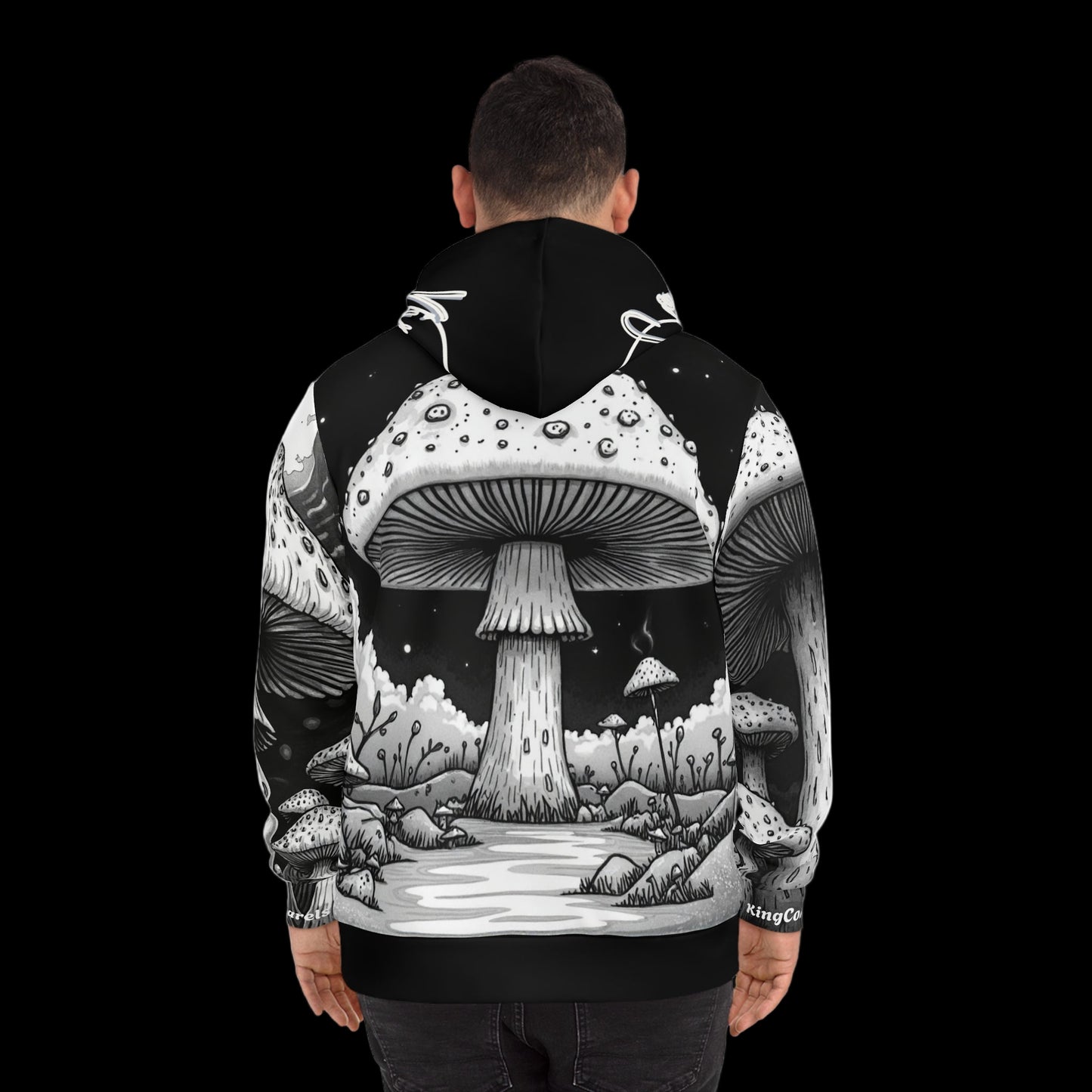 KingCoApparels "Black & White Trip" Unisex Medium Blend™ Hooded Sweatshirt