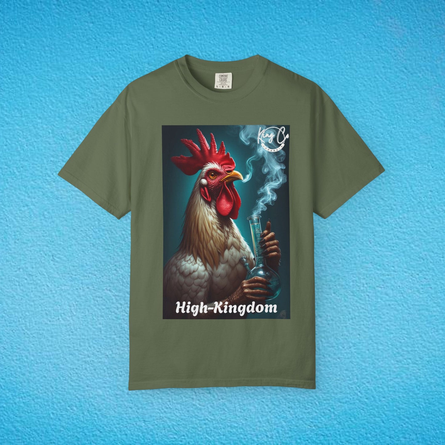 KingCoApparels, High-Kingdom "Rooster" Unisex Garment-Dyed T-shirt