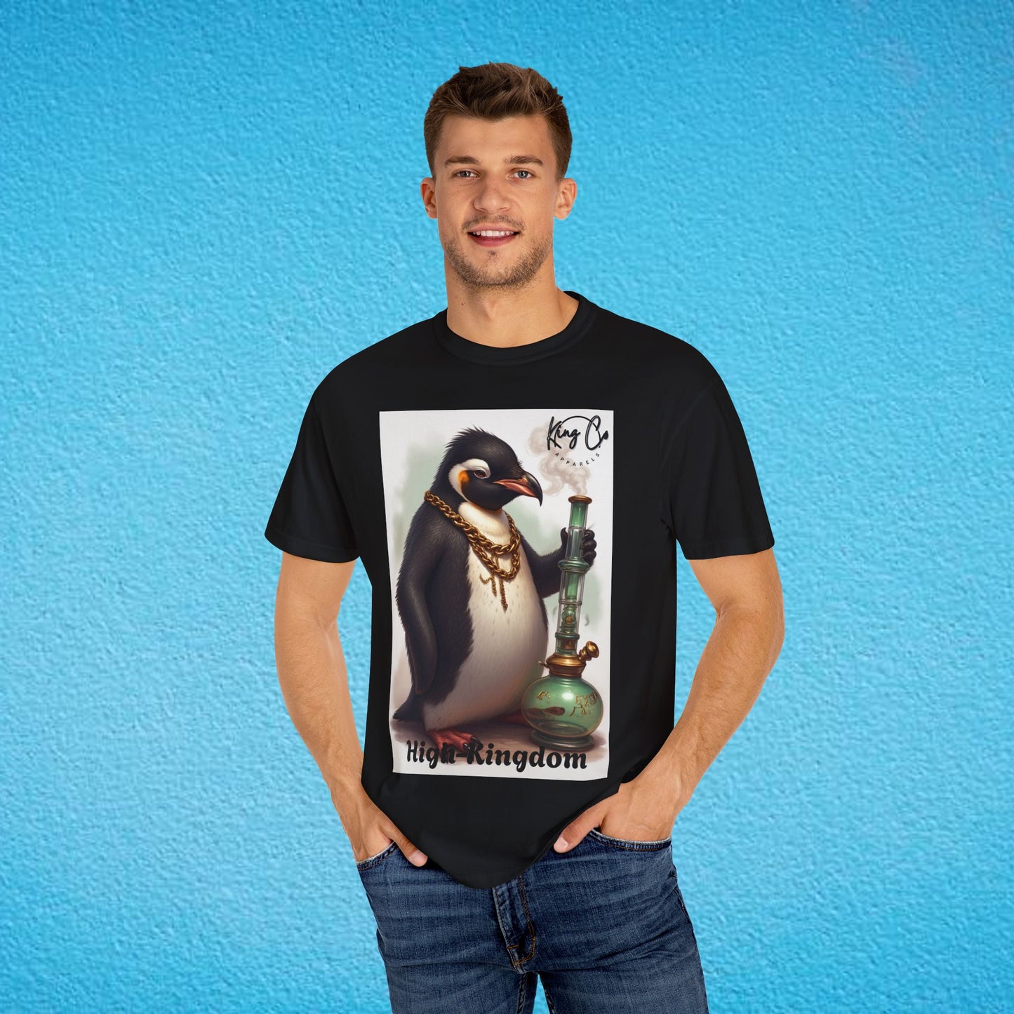KingCoApparels, High-Kingdom "Penguin" Unisex Garment-Dyed T-shirt