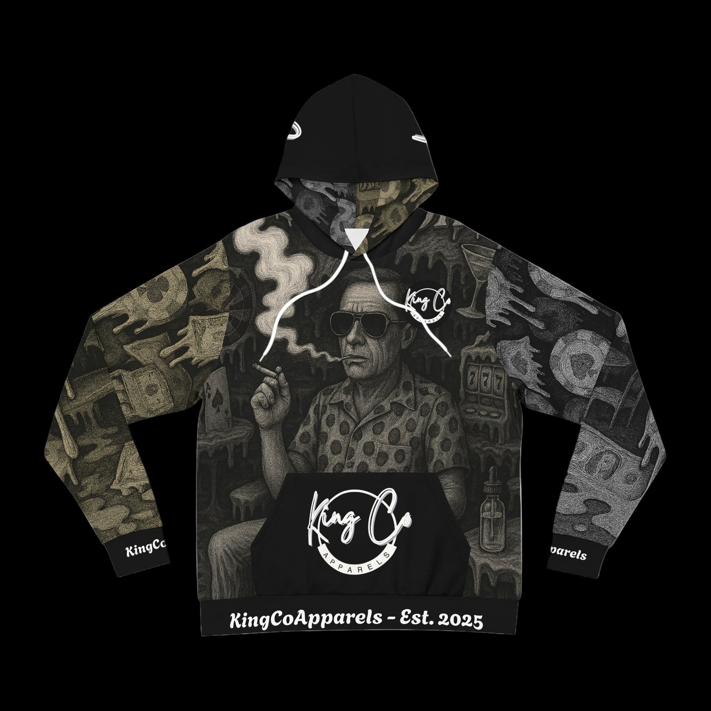 KingCoApparels "Tripping & Loathing In Vegas" Unisex Medium Blend™ Hooded Sweatshirt