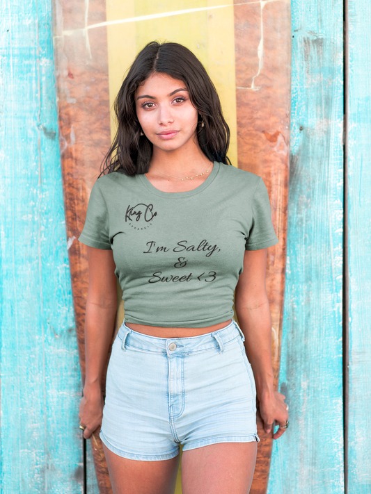"I'm Salty & Sweet <3" Women's Crop Top Tee™