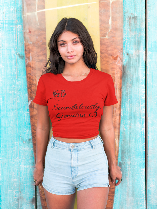 "Scandalously Genuine <3" Women's Crop Top Tee™