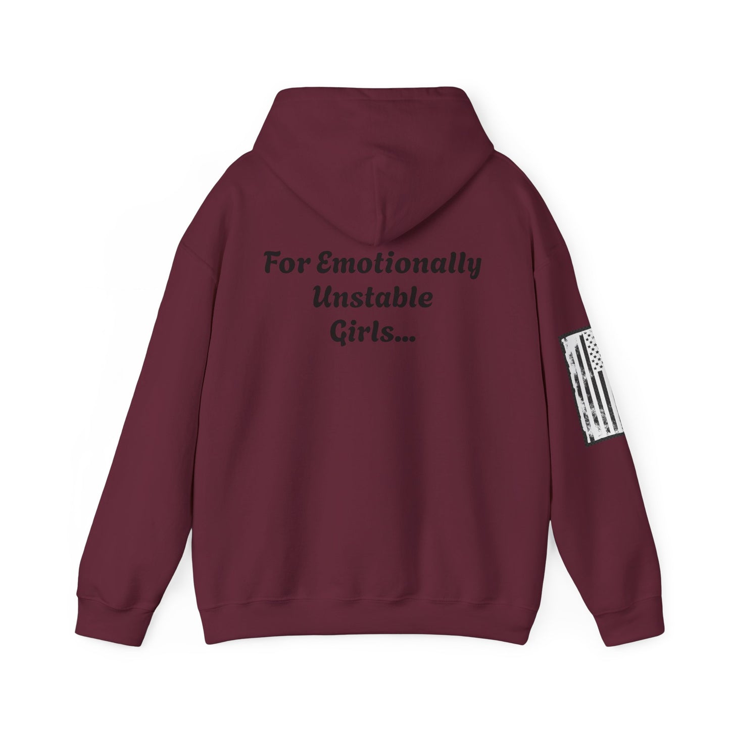 CAUTION Fall Hazard "For Emotionally Unstable Girls" Unisex Heavy Blend™ Hooded Sweatshirt