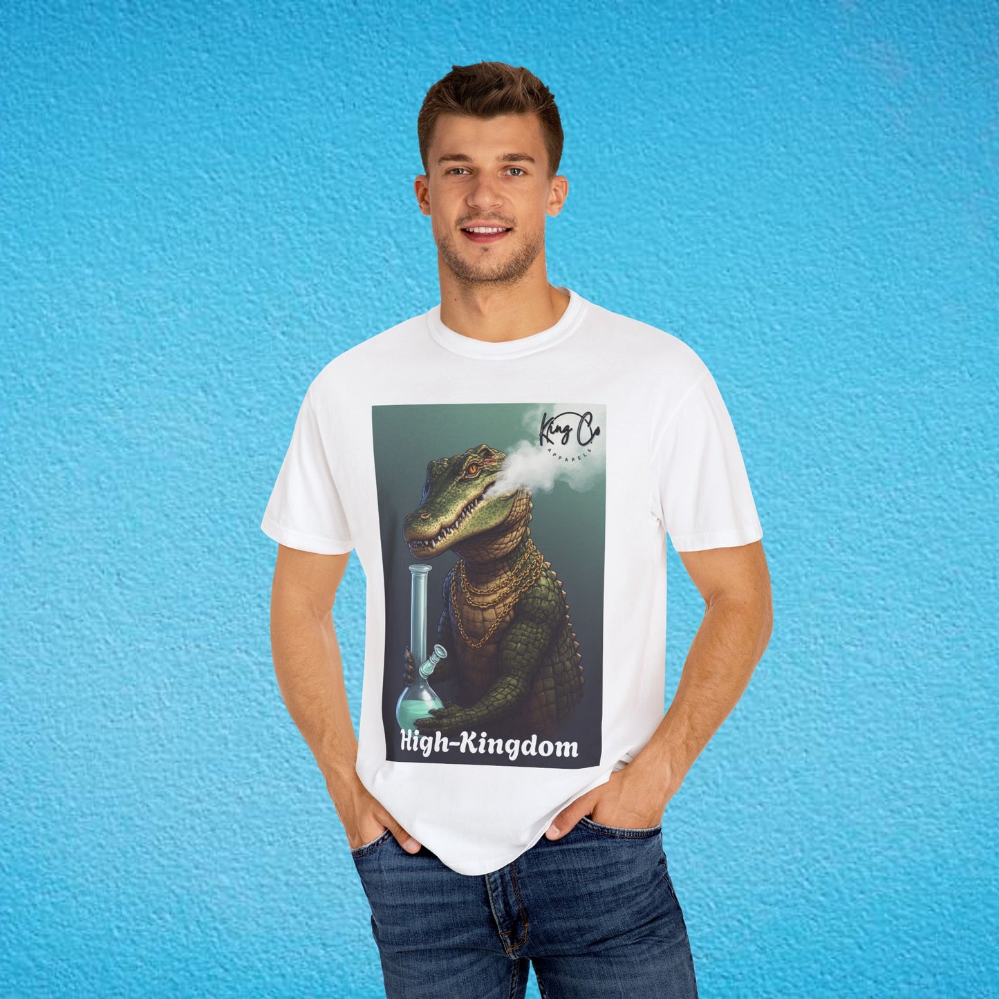 KingCoApparels, High-Kingdom "Crocodile" Unisex Garment-Dyed T-shirt