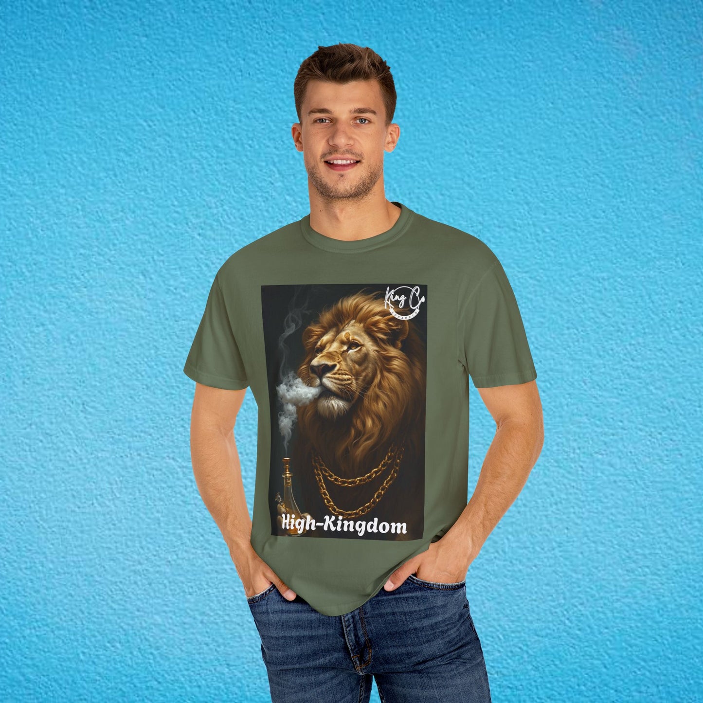 KingCoApparels, High-Kingdom "Lion" Unisex Garment-Dyed T-shirt