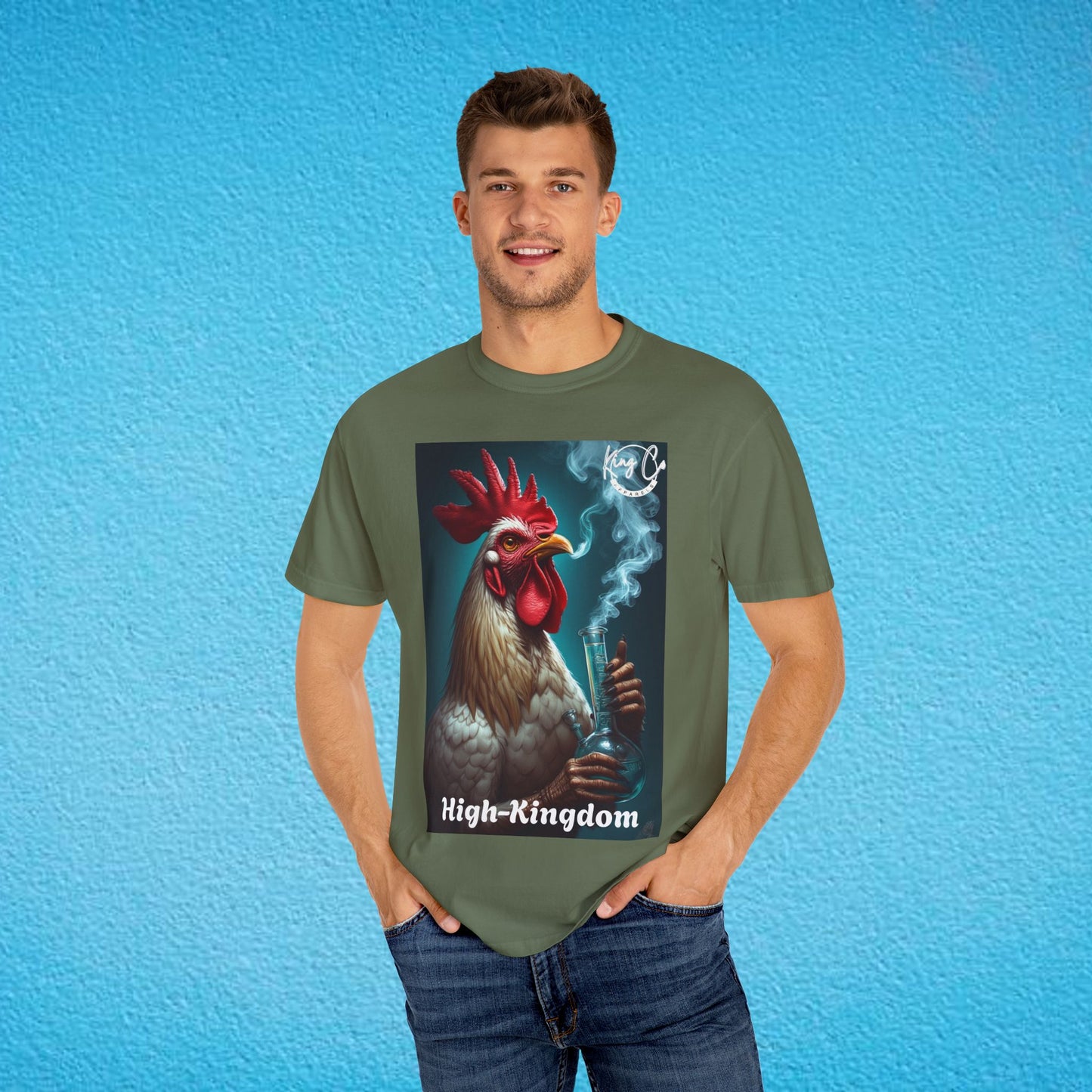 KingCoApparels, High-Kingdom "Rooster" Unisex Garment-Dyed T-shirt