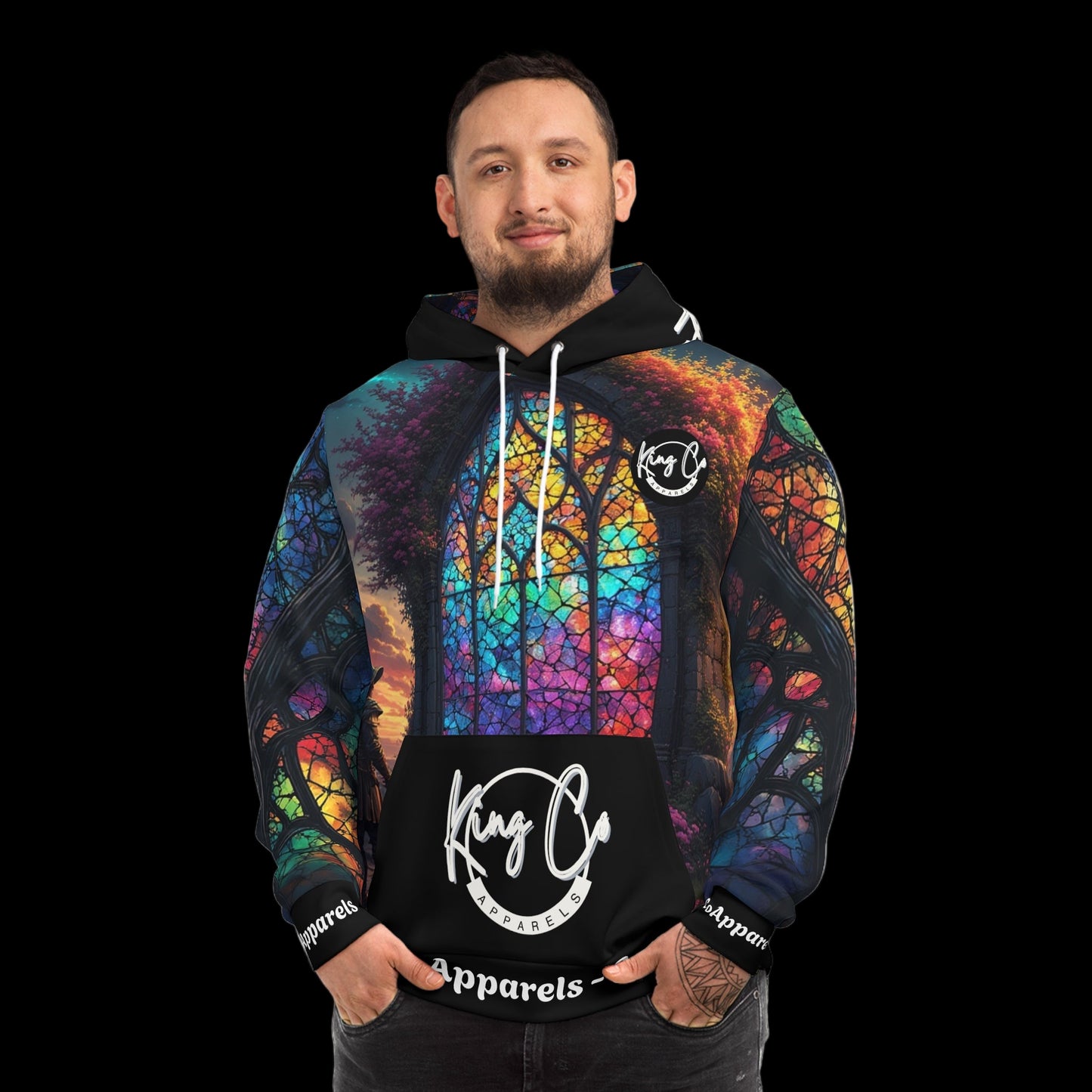 KingCoApparels "Stained Glass Nexus" Unisex Medium Blend™ Hooded Sweatshirt