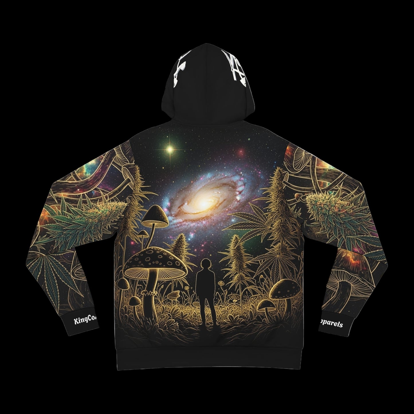 KingCoApparels "Galactic Weed Galaxy" Unisex Medium Blend™ Hooded Sweatshirt