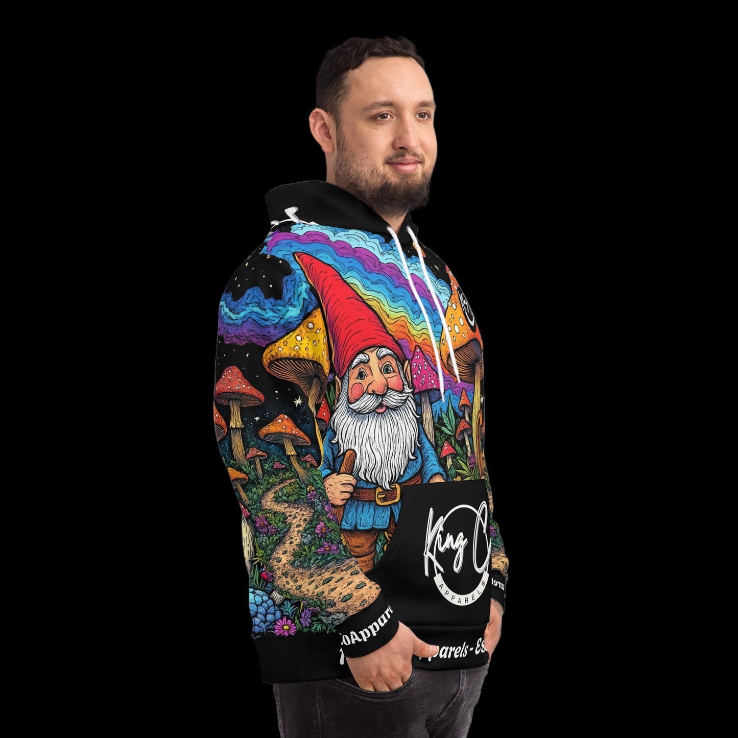 KingCoApparels "Trippy Gnome World" Unisex Medium Blend™ Hooded Sweatshirt