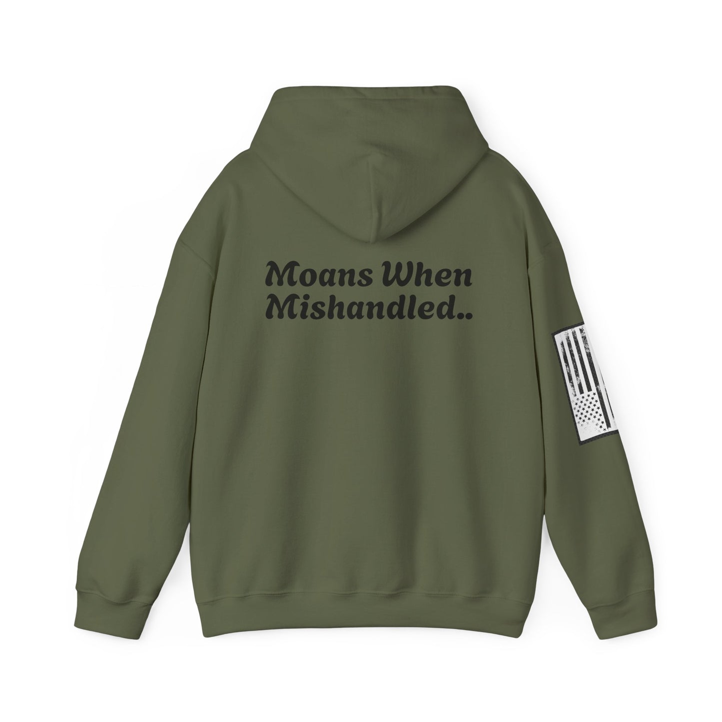 CAUTION "Moans When Mishandled.." Unisex Heavy Blend™ Hooded Sweatshirt