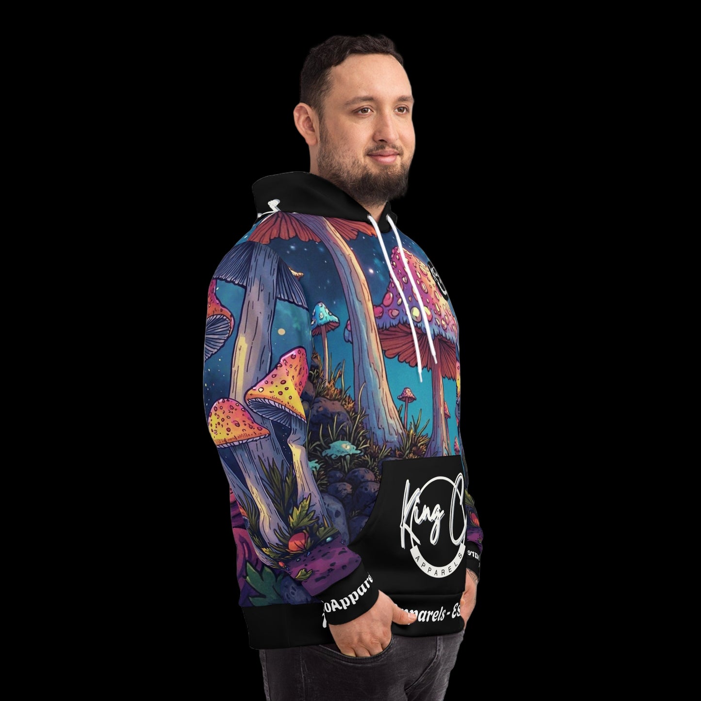 KingCoApparels "Psychedelic Shroom Galaxy" Unisex Medium Blend™ Hooded Sweatshirt