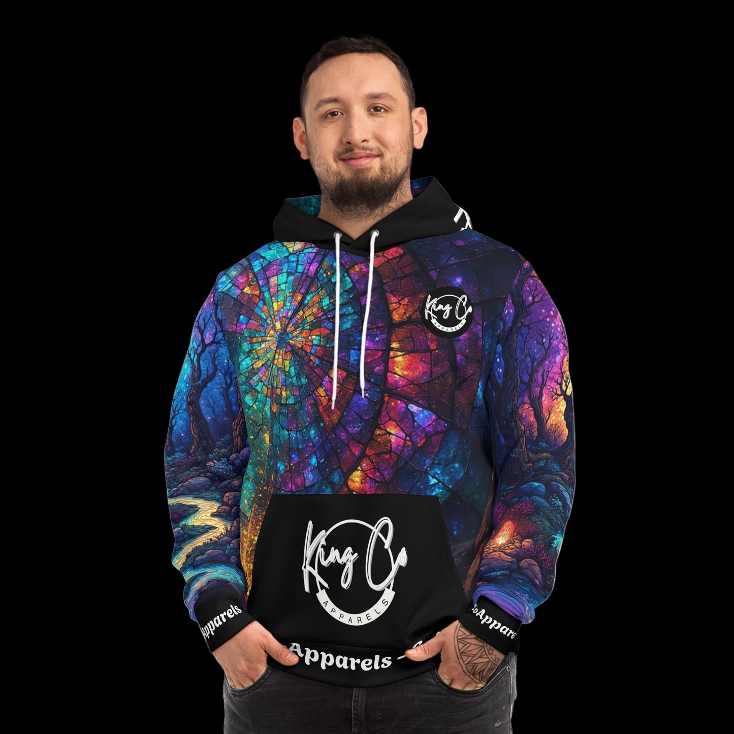 KingCoApparels "Cosmic Veil" Unisex Medium Blend™ Hooded Sweatshirt